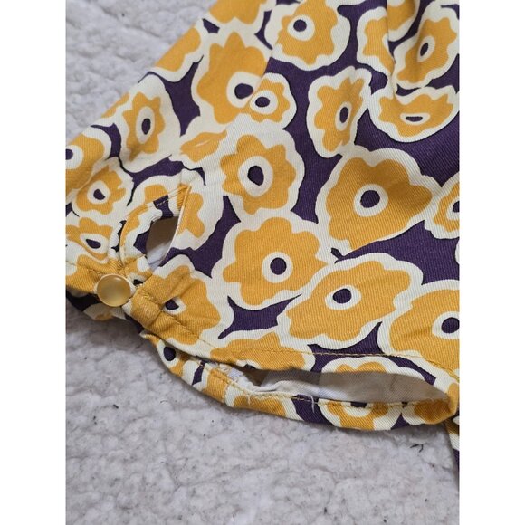 Corey Lynn Calter Womens Yellow Floral Wrap Mini Dress Short Sleeve Size L‎ - Picture 6 of 11